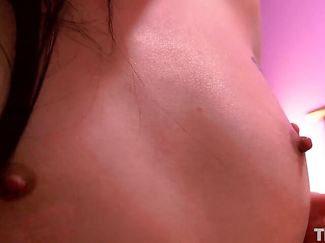 Mask and fishnet solo with toys featuring sexy Briana