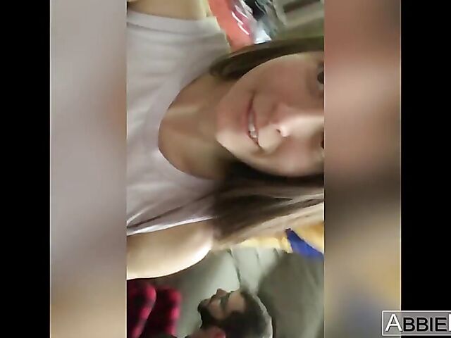 Horny Abbie Maley's interracial MMF sex tape