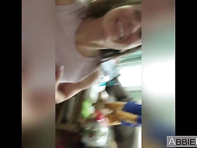 Horny Abbie Maley's interracial MMF sex tape