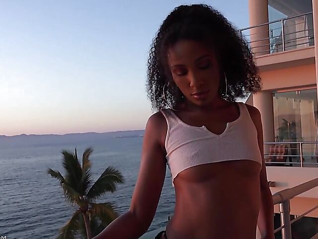 Black pussy close up masturbation with ebony model Olivia Jay