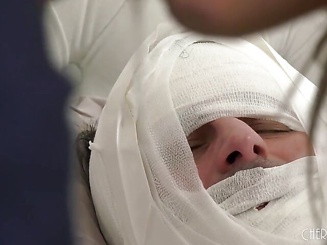 Crazy cuckold session with tattooed Rocky Emerson getting banged next to her disabled husband in full body cast