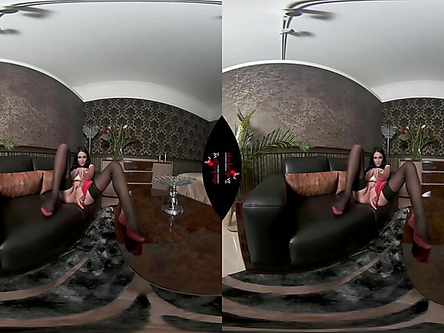Stockings and panties masturbation in VR 3D with Mia Trejsi