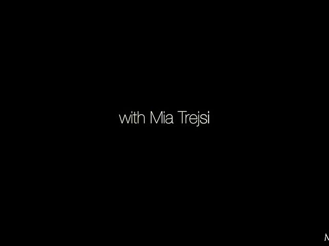 Sexy black stockings solo with Mia Trejsi's favorite toy