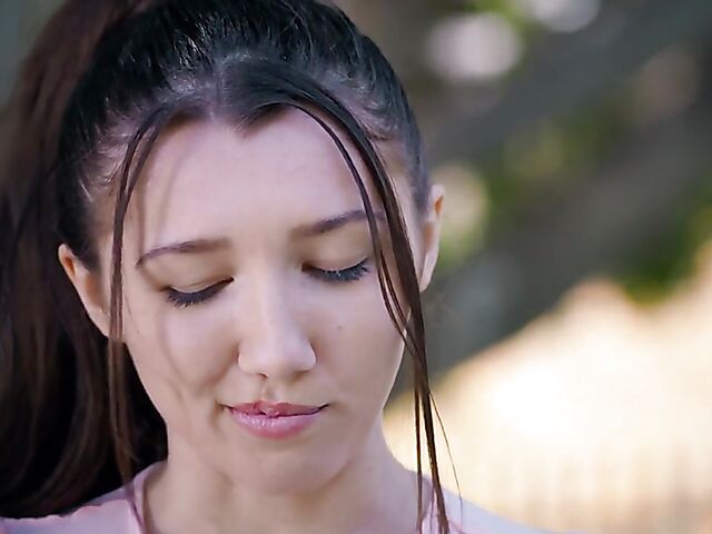 Petite horny teen Maya Woulfe fucks an old man