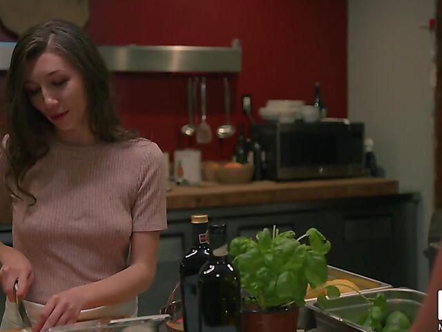 Lovely dinner and MMF threesome with curious Maya Woulfe