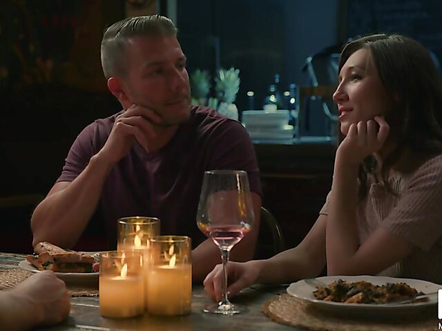 Lovely dinner and MMF threesome with curious Maya Woulfe