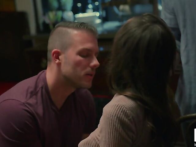 Lovely dinner and MMF threesome with curious Maya Woulfe