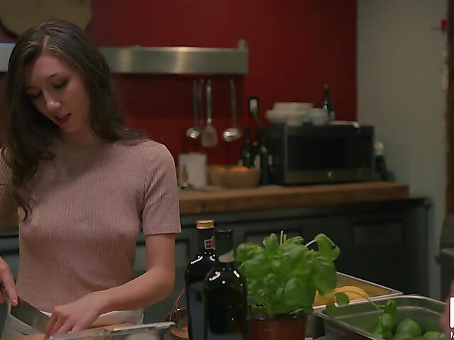 Lovely dinner and MMF threesome with curious Maya Woulfe