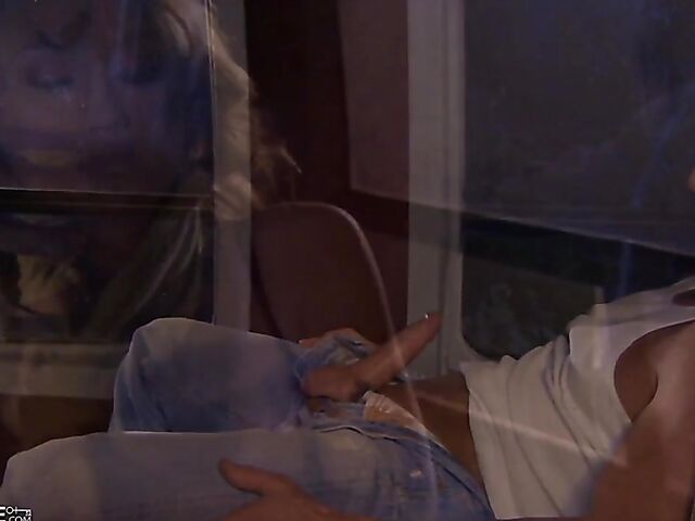 Midnight sex in car with fake tits babe Madison Scott