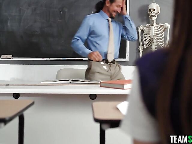 Teacher fuck student at school with cute teen Reese Robbins