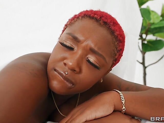 Interracial massage with big ass ebony Deja Marie