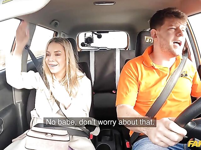 Lucky Bee - Car fuck with a slutty student driver