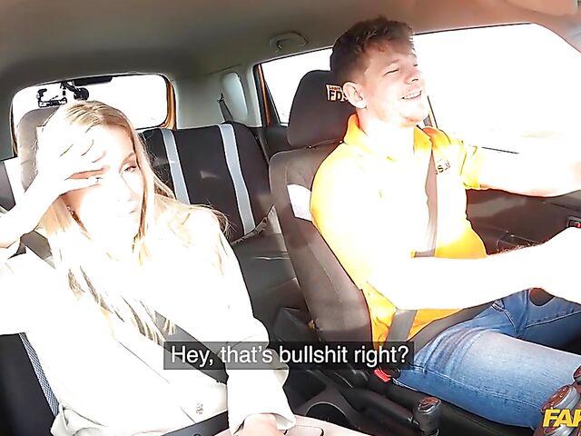 Lucky Bee - Car fuck with a slutty student driver