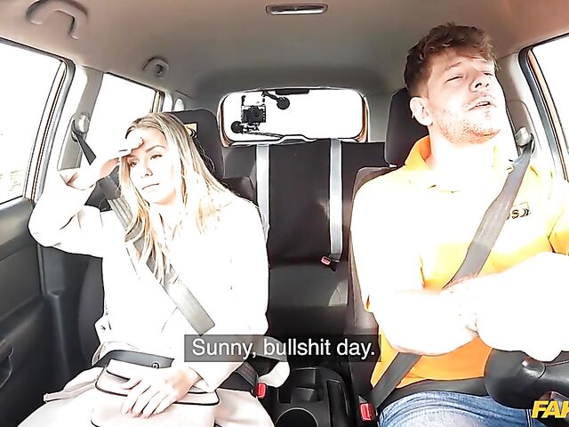 Lucky Bee - Car fuck with a slutty student driver
