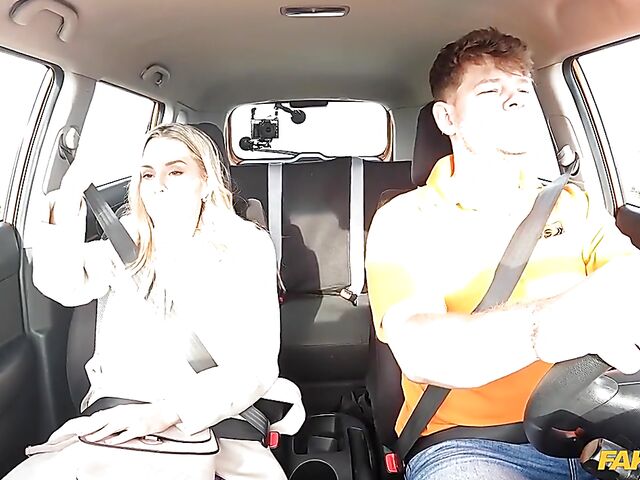 Lucky Bee - Car fuck with a slutty student driver