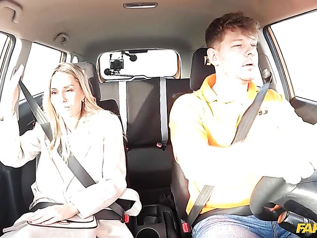 Lucky Bee - Car fuck with a slutty student driver