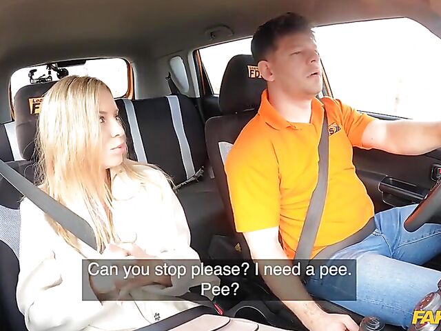 Lucky Bee - Car fuck with a slutty student driver