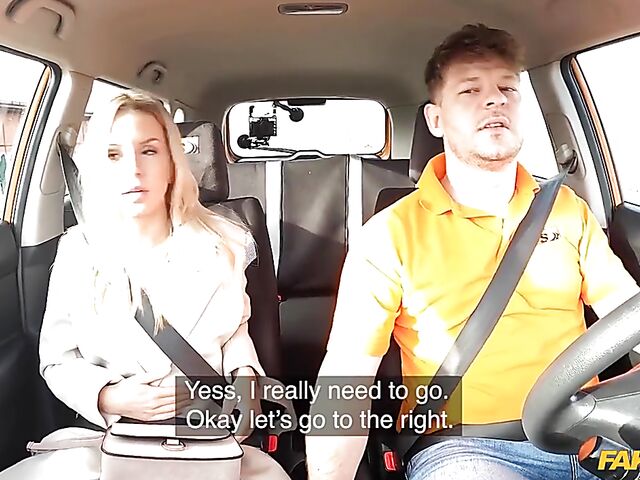 Lucky Bee - Car fuck with a slutty student driver