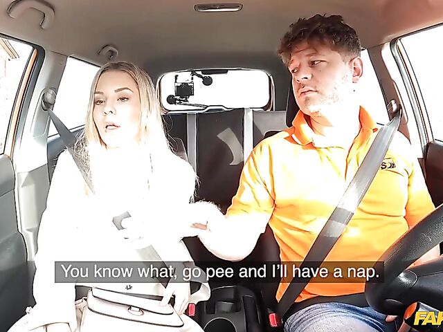 Lucky Bee - Car fuck with a slutty student driver