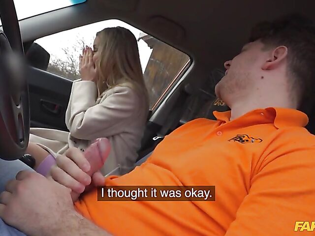 Lucky Bee - Car fuck with a slutty student driver