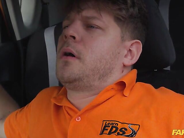 Lucky Bee - Car fuck with a slutty student driver