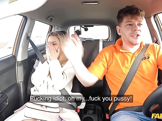 Lucky Bee - Car fuck with a slutty student driver