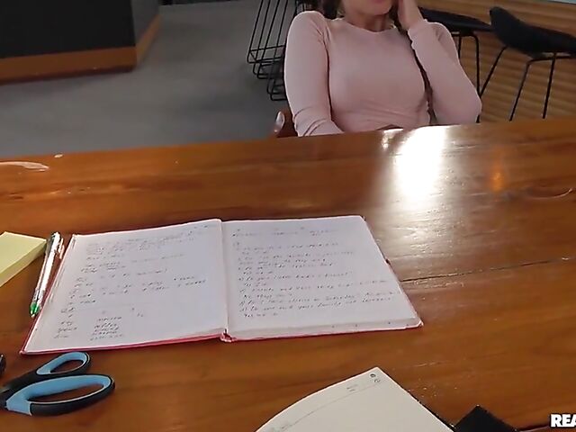 Four-eyed big tit teen in panties anal POV style featuring Kriss Kiss