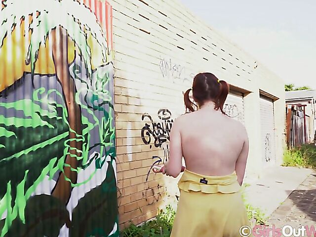 Outdoor and car masturbation with naughty Fawn