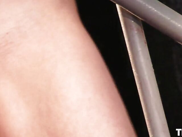 Lingerie solo and stocking masturbation behind bars with stunning Subil Arch