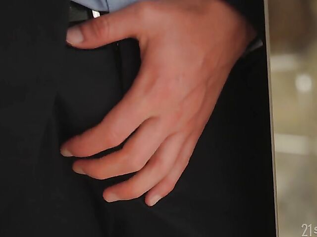 Two cocks at work for curious Angelika.Grays