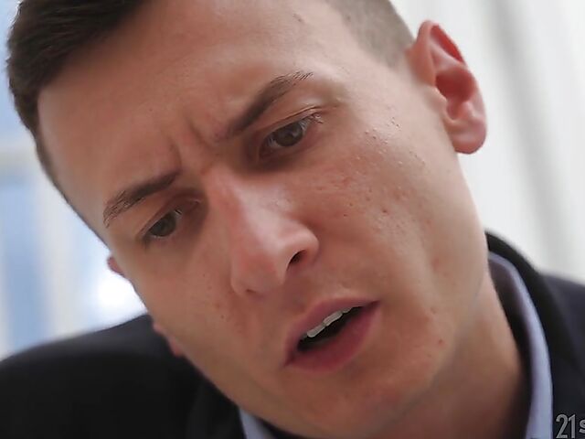 Two cocks at work for curious Angelika.Grays