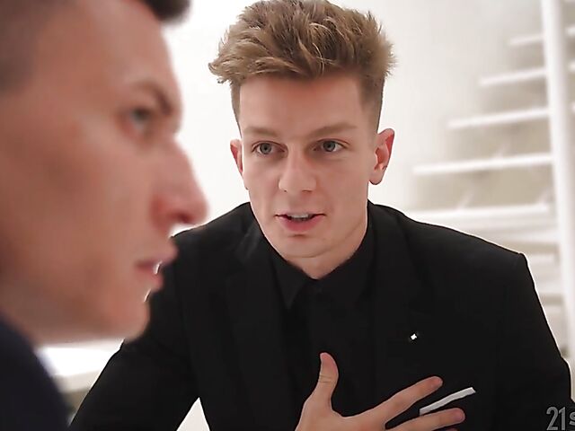 Two cocks at work for curious Angelika.Grays