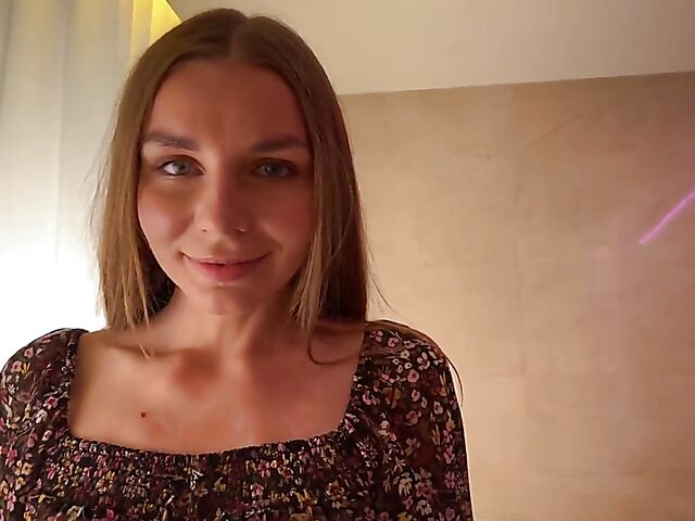 Bathroom solo strip with good-looking Arina Shy