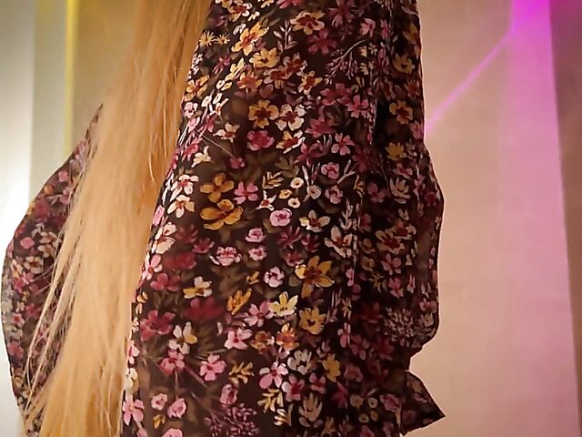 Bathroom solo strip with good-looking Arina Shy