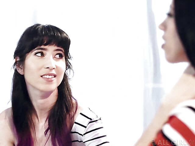 Lesbian bath sex featuring Serena Blair and Alex Coal