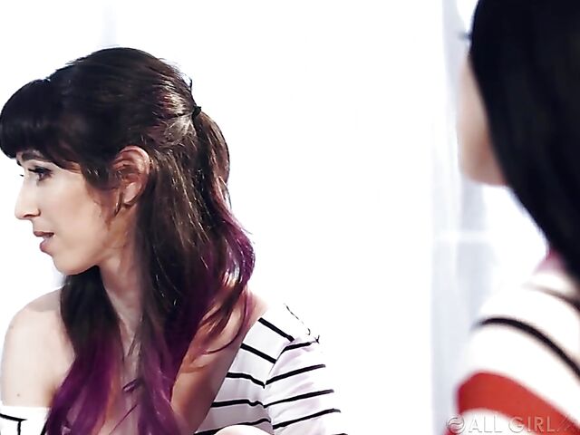 Lesbian bath sex featuring Serena Blair and Alex Coal