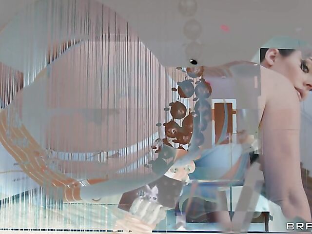 Interracial DP gangbang on a leash with busty Angela White