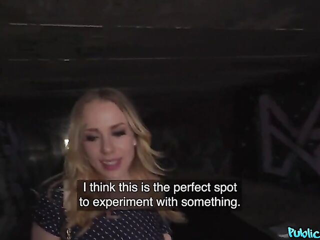 POV public pick up and sex under the bridge with Chrystal Sinn