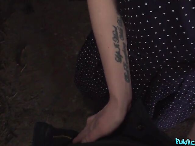 POV public pick up and sex under the bridge with Chrystal Sinn