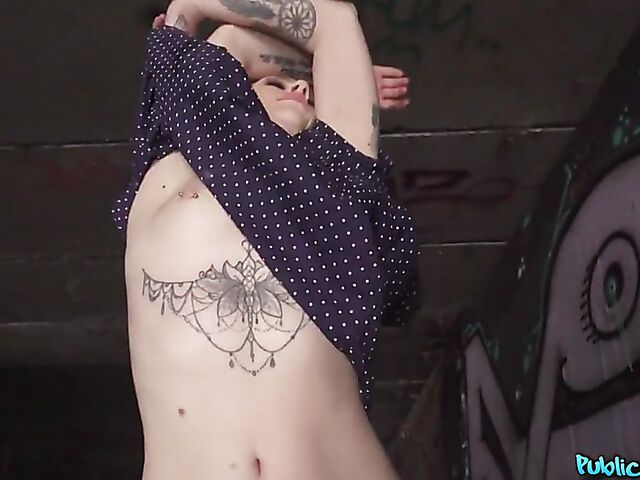 POV public pick up and sex under the bridge with Chrystal Sinn