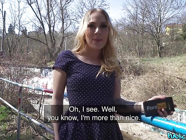 POV public pick up and sex under the bridge with Chrystal Sinn