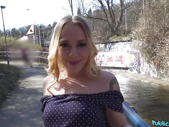 POV public pick up and sex under the bridge with Chrystal Sinn