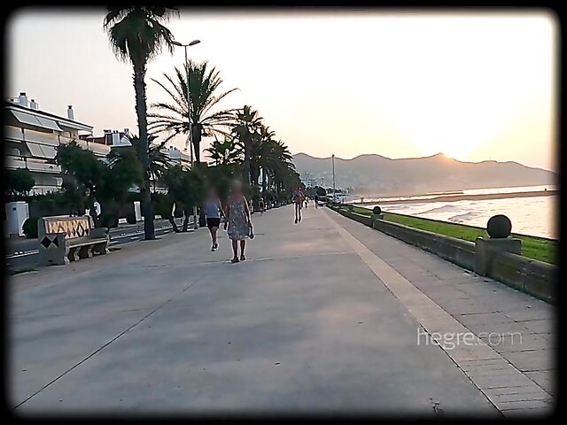 Public naked roller skating in Spain with skinny Riana