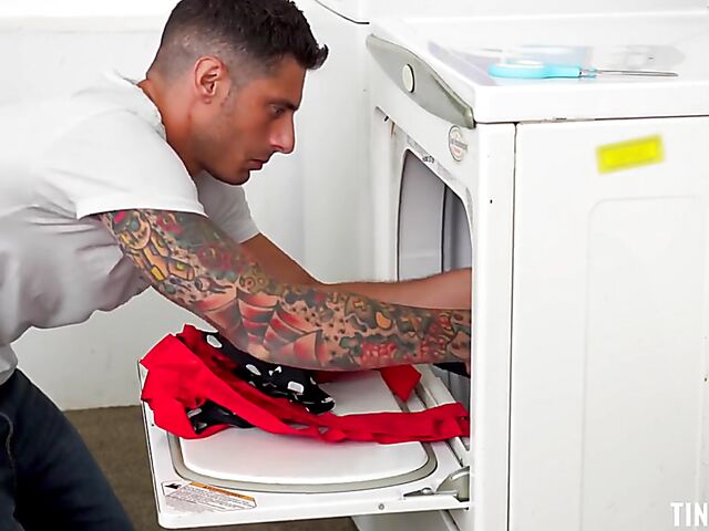 Petite blonde Britt Blair is her stepbrother's fuck toy