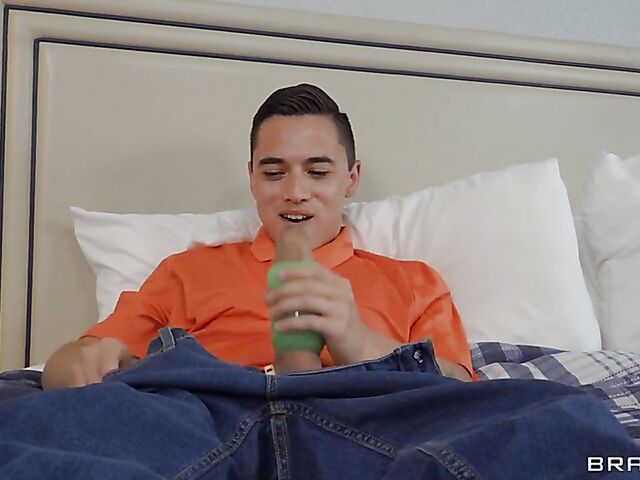 Uptown Jenny - Fake tits milf and boy have a good time