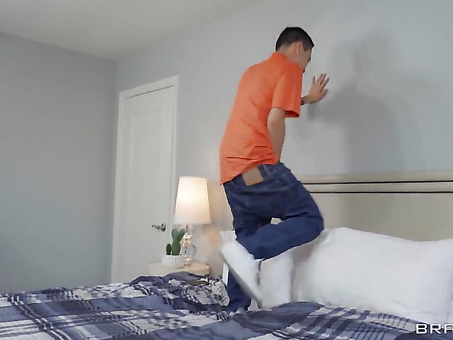 Uptown Jenny - Fake tits milf and boy have a good time