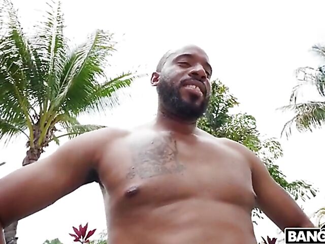 Petite ebony bikini girl Angelsins gets a big black cock