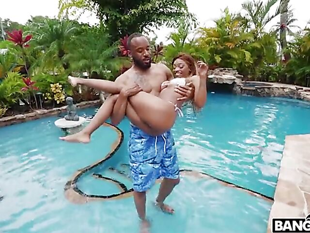 Petite ebony bikini girl Angelsins gets a big black cock