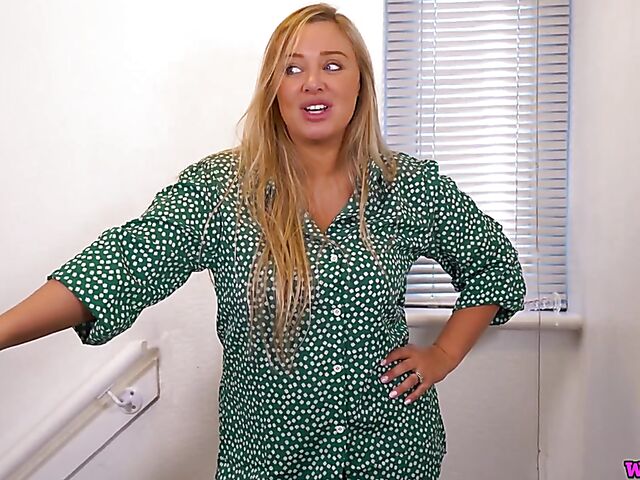 Busty JOI masturbation with a dildo featuring Beth