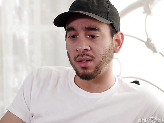 Naughty young chick Aften Opal sucking cock